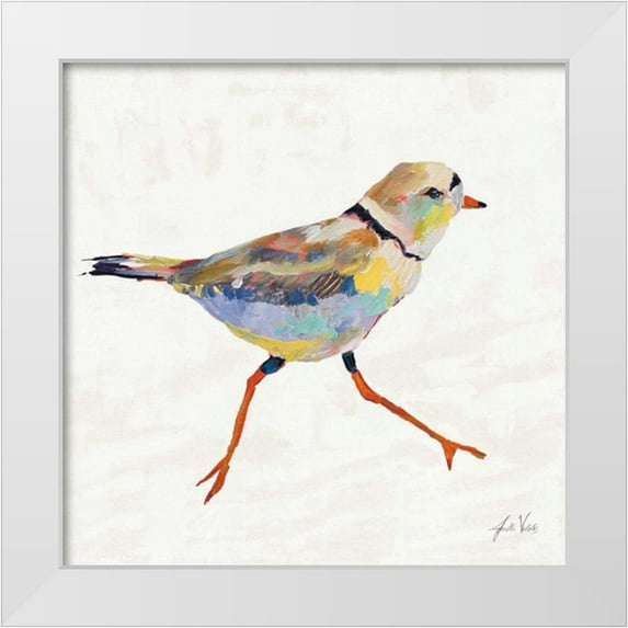 Vertentes, Jeanette 20x20 White Modern Wood Framed Museum Art Print Titled - Coastal Plover I Linen