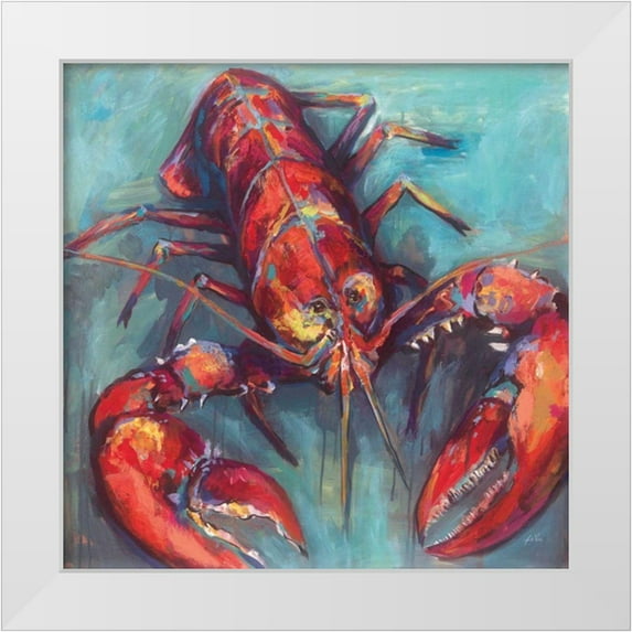Vertentes, Jeanette 20x20 White Modern Wood Framed Museum Art Print Titled - Lobster