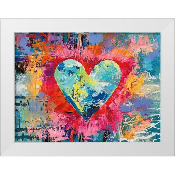 Vertentes, Jeanette 24x19 White Modern Wood Framed Museum Art Print Titled - Passionate Love