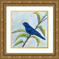 thumbnail image 1 of Vertentes, Jeanette 26x26 Gold Ornate Wood Framed with Double Matting Museum Art Print Titled - Indigo Bunting, 1 of 4