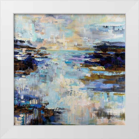 Vertentes, Jeanette 26x26 White Modern Wood Framed Museum Art Print Titled - Abstract Morning