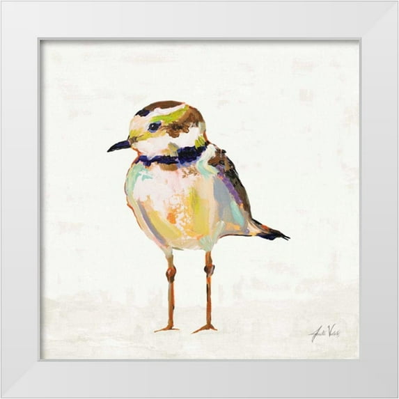 Vertentes, Jeanette 26x26 White Modern Wood Framed Museum Art Print Titled - Coastal Plover II Linen