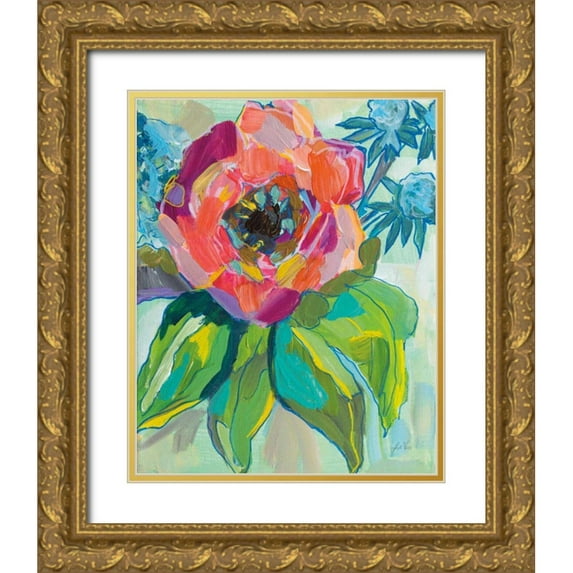 Vertentes, Jeanette 26x32 Gold Ornate Wood Framed with Double Matting Museum Art Print Titled - Poppy