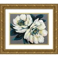 thumbnail image 1 of Vertentes, Jeanette 32x26 Gold Ornate Wood Framed with Double Matting Museum Art Print Titled - Peonies, 1 of 4