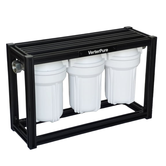VerterPure S3 Mini RV Water Filtration System with 0.2 Micron Water Filter, 3-Stage Premium Filtration, Compact 5 Inch Filter, for RVs, Campers and Boats