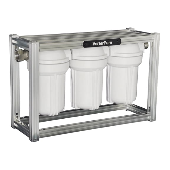 VerterPure S3 Mini RV Water Filtration System with 0.2 Micron Water Filter, 3-Stage Premium Filtration, Compact 5 Inch Filter, for RVs, Campers and Boats