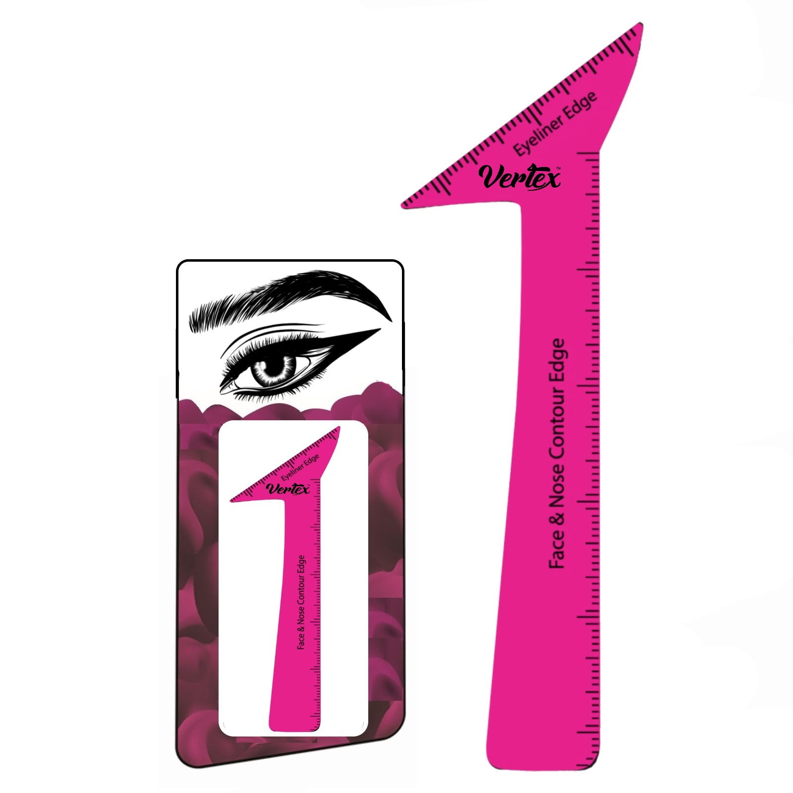 Vertex Beauty Eyeliner Stencils Pencil Liquid Liner Waterproof Gel Stamp Pen Beginners Thin Angled Eye Makeup Brush Wing Tips