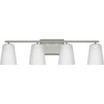 thumbnail image 1 of Vertex Collection Four-Light Brushed Nickel Etched White Glass Contemporary Bath Light, 1 of 16