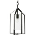 thumbnail image 1 of Vertex Collection One-Light Matte Black Clear Glass Contemporary Foyer Light, 1 of 16
