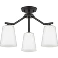 thumbnail image 1 of Vertex Collection Three-Light Matte Black Etched White Contemporary Convertible Chandelier, 1 of 19