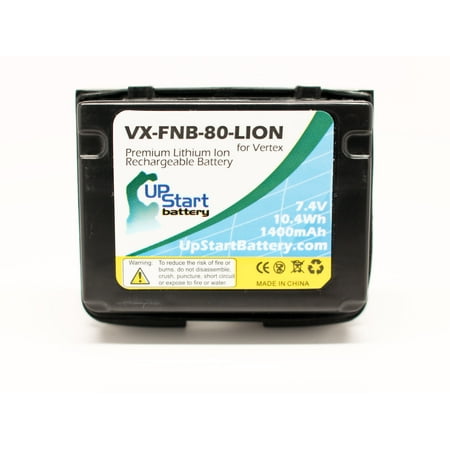 Vertex VX-7R Battery - Replacement for Vertex FNB-80Li Two-Way Radio Battery (1400mAh, 7.4V, Lithium-Ion)