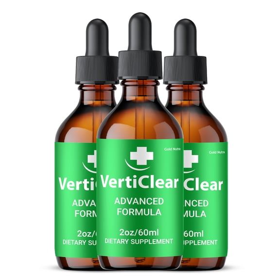 VertiClear Liquid Supplement, Hearing and Ear Health, Verti Clear Drops, All Natural Formula 60 mL (3 Pack)