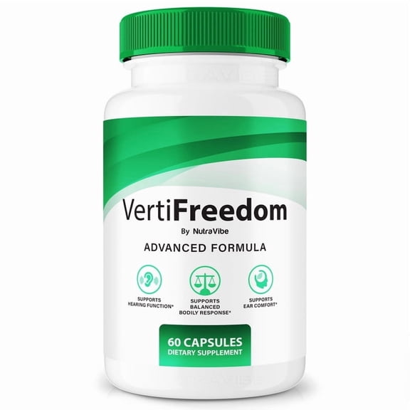 VertiFreedom Capsules Original Formula with a Premium, Natural Blend to Support Ear Health, Hearing Comfort & Auditory Balance | Easy-to-Take Daily Pills (60 Capsules)