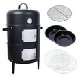 thumbnail image 1 of 17 Inch Charcoal Smoker Grill, Steel BBQ Smoker for Outdoor Cooking, Round Black Grill with Water Pan, Adjustable Air Vent, 1 of 10