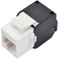 thumbnail image 1 of Vertical 180° Toolless CAT6 Keystone Jacks UTP RJ45 Ethernet Connectors White 50-Pack, 1 of 5