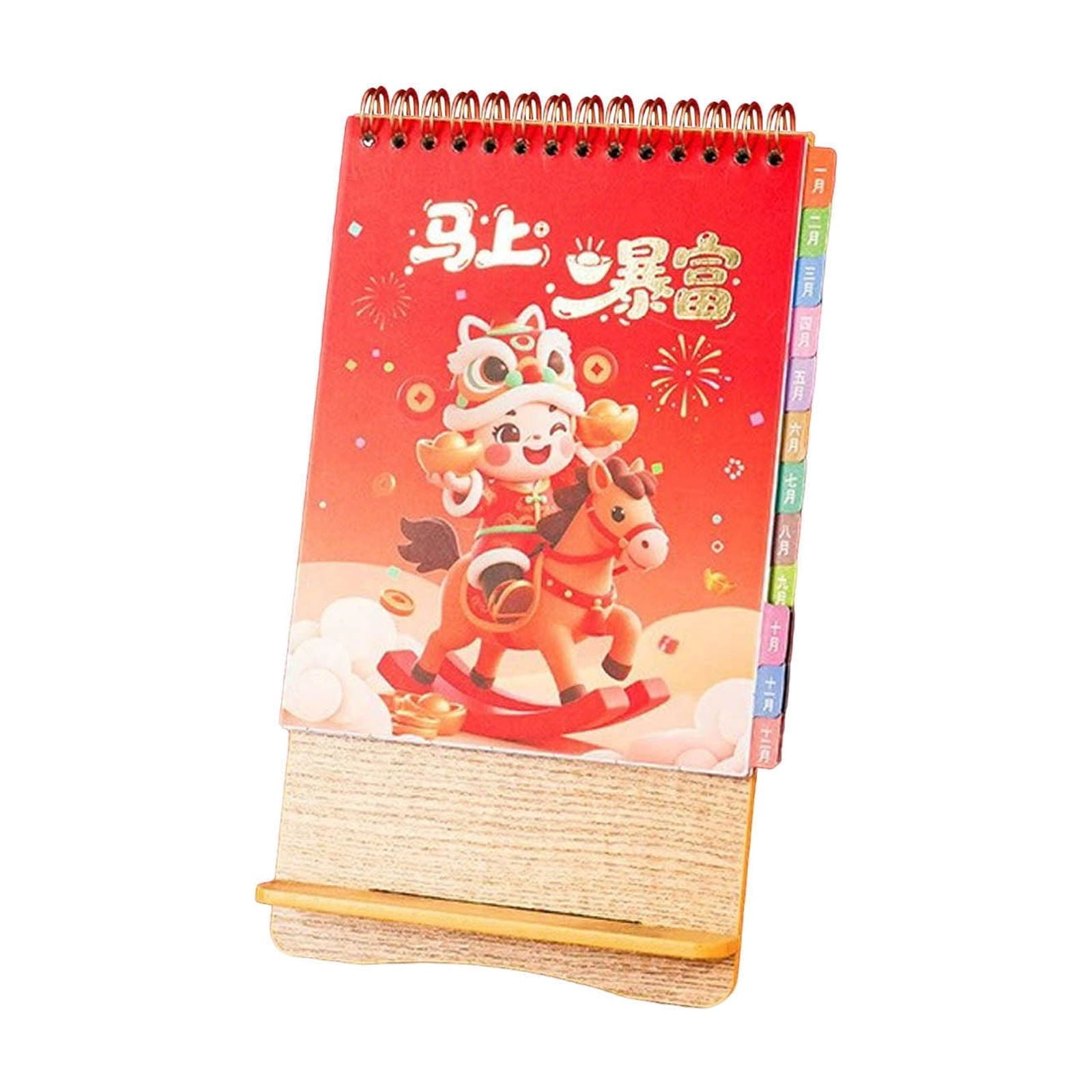 Vertical 2026 Desk Calendar, Mini Paper Calendar with Stand, Annual Planner Organizer, 2026 Holiday Calendar, Desktop Time Management, Compact Desk Decor, Red Themed Design, Perfect Corporate Gift
