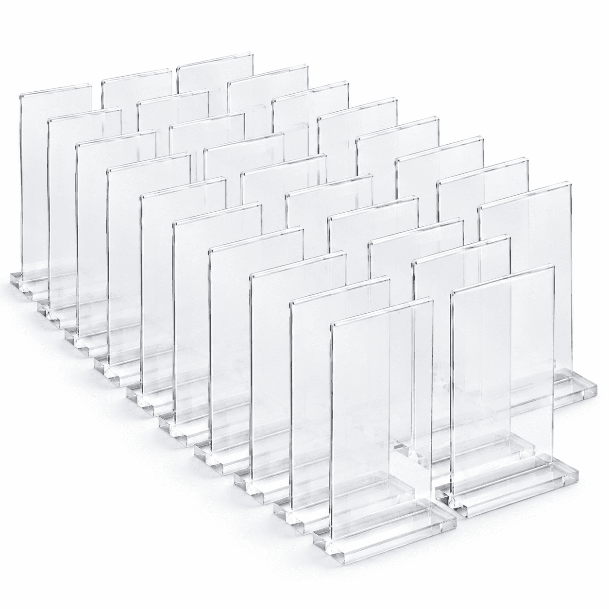 Vertical 30 Pack 8.5x11'' Double Sided T-Shape Plastic Sign Holder ...