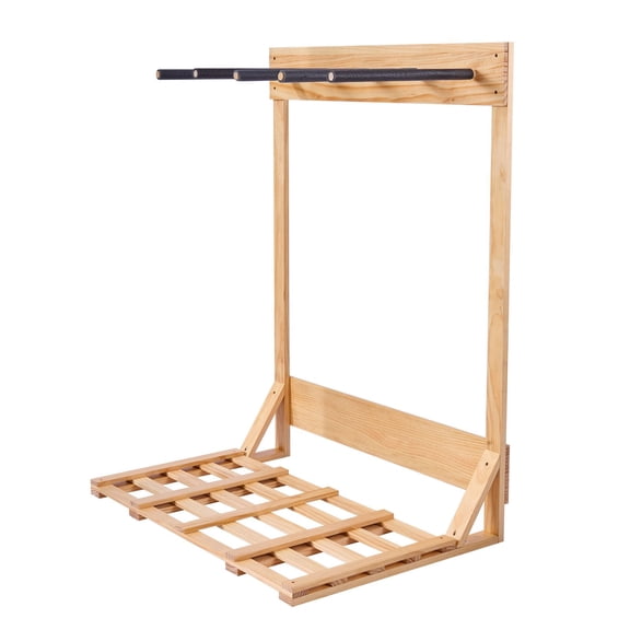 Vertical 4-Tier Wooden Surfboard Rack, Freestanding Storage & Display Stand, Holds Wakeboards Snowboards Kiteboards Skis