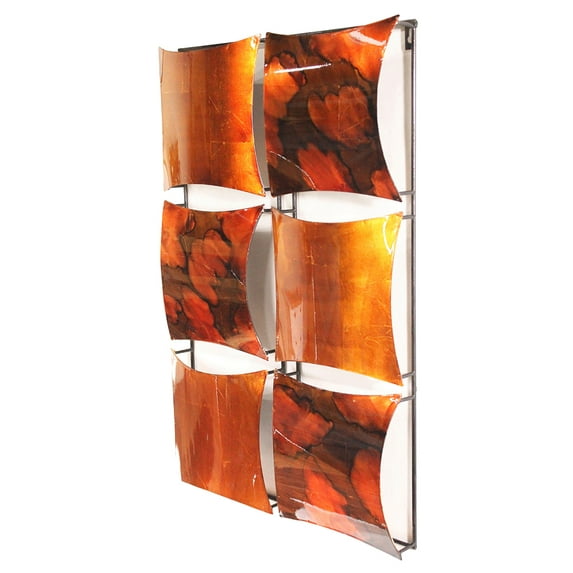 Vertical 6-Panel Metal Wall Decor - Metal, Lacquered