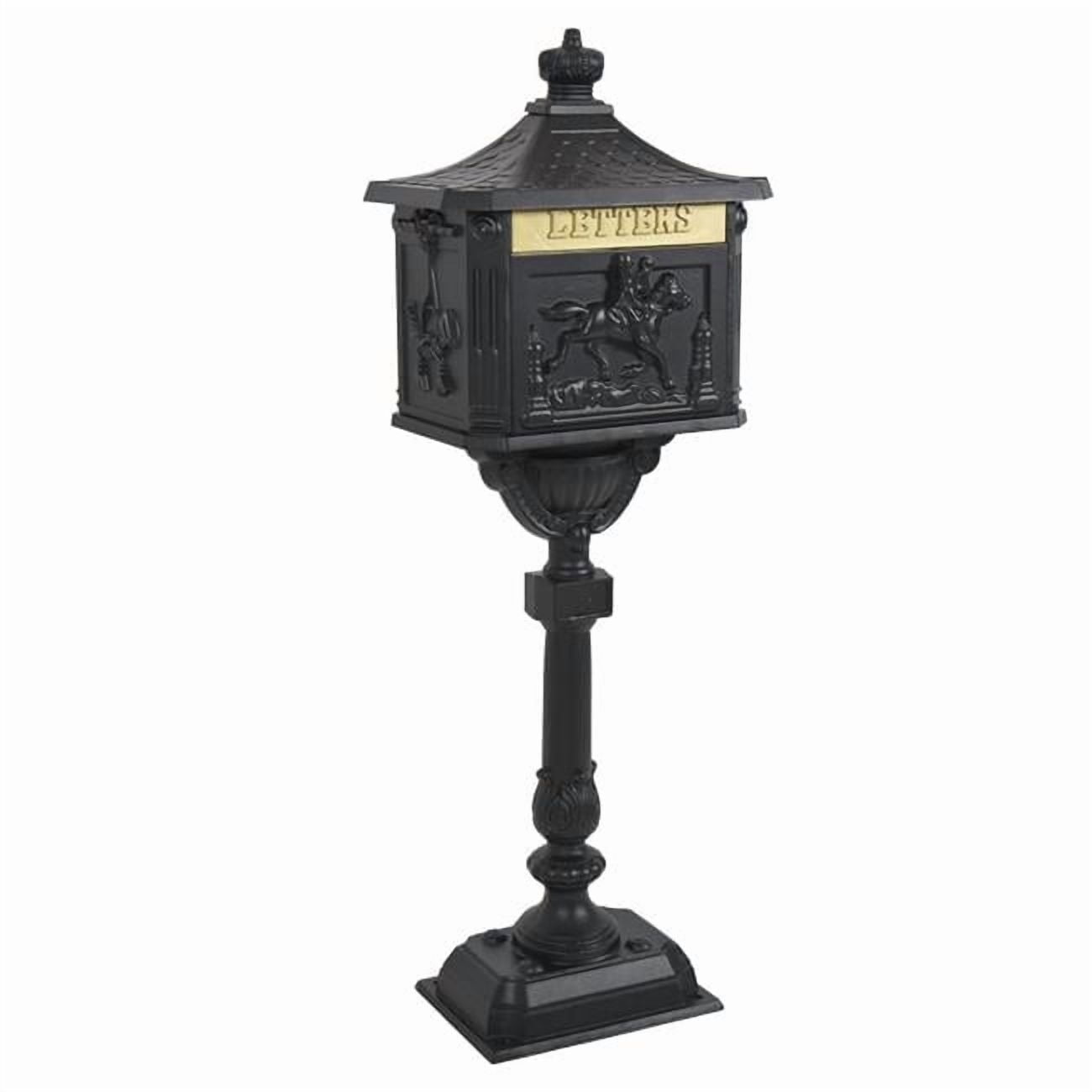 Vertical Aluminum Postal Security Mailbox Heavy Duty - Black - 46 x 16.5 in.