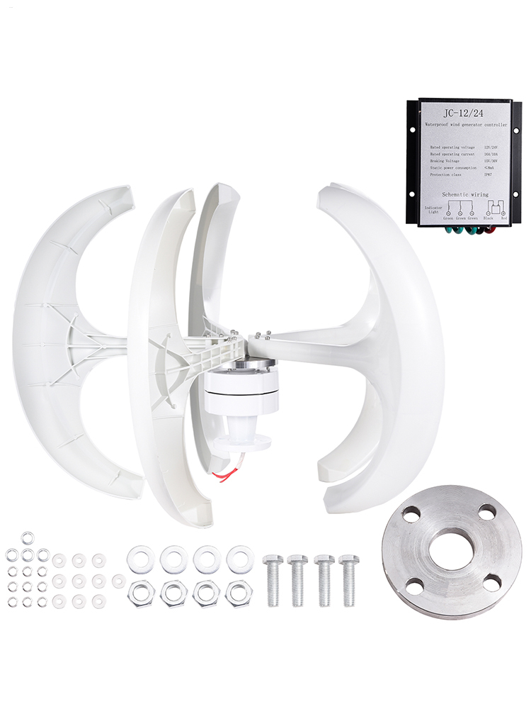Vertical Axis Wind Turbine 400W 12/24V, 5-Blade Generator Kit with ...