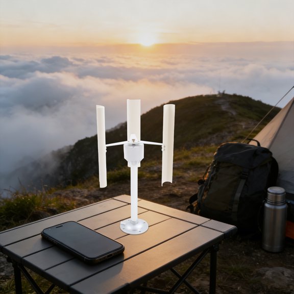 Vertical Axis Wind Turbine Model, 3-Blade Wind Generator with 3-Phase Permanent Magnet Motor, DIY Science Education Kit