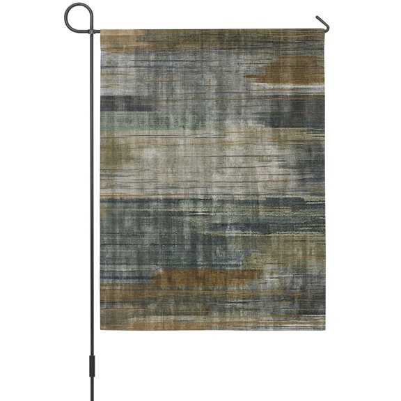 Vertical Band Garden Flag 12 x 18 Inches, Abstract Industrial Olive Gray Wood Grain Weather Proof Outdoor Patio Flags Double Sided Small Garden Decoration for Yard Outside Home