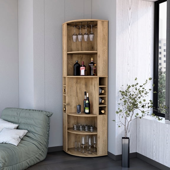 Vertical Bar Cabinet with 13 Shelves / Enhance Living Room Decor and Storage