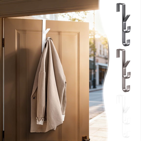 Vertical Bar Door Hook | No Drill Installation for Clothes Bags & Jewelry | Space Saving Storage Solution for Small Spaces | 1 Pack