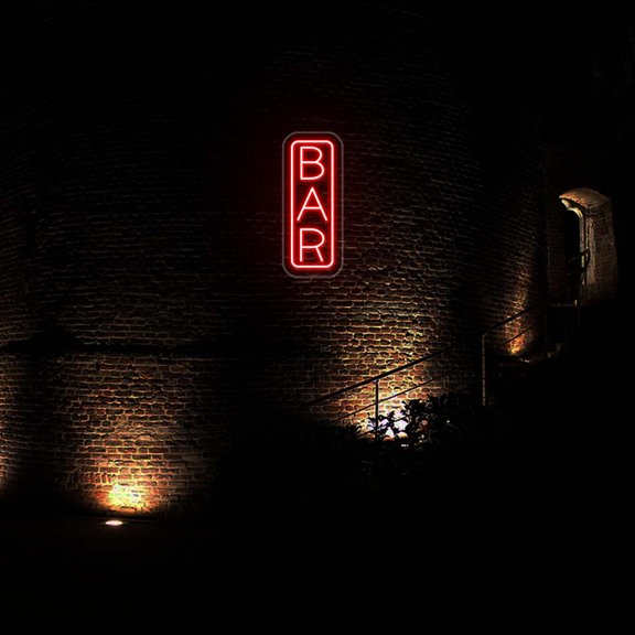 Vertical Bar Neon Sign (White, 15"(W)x36"(H))