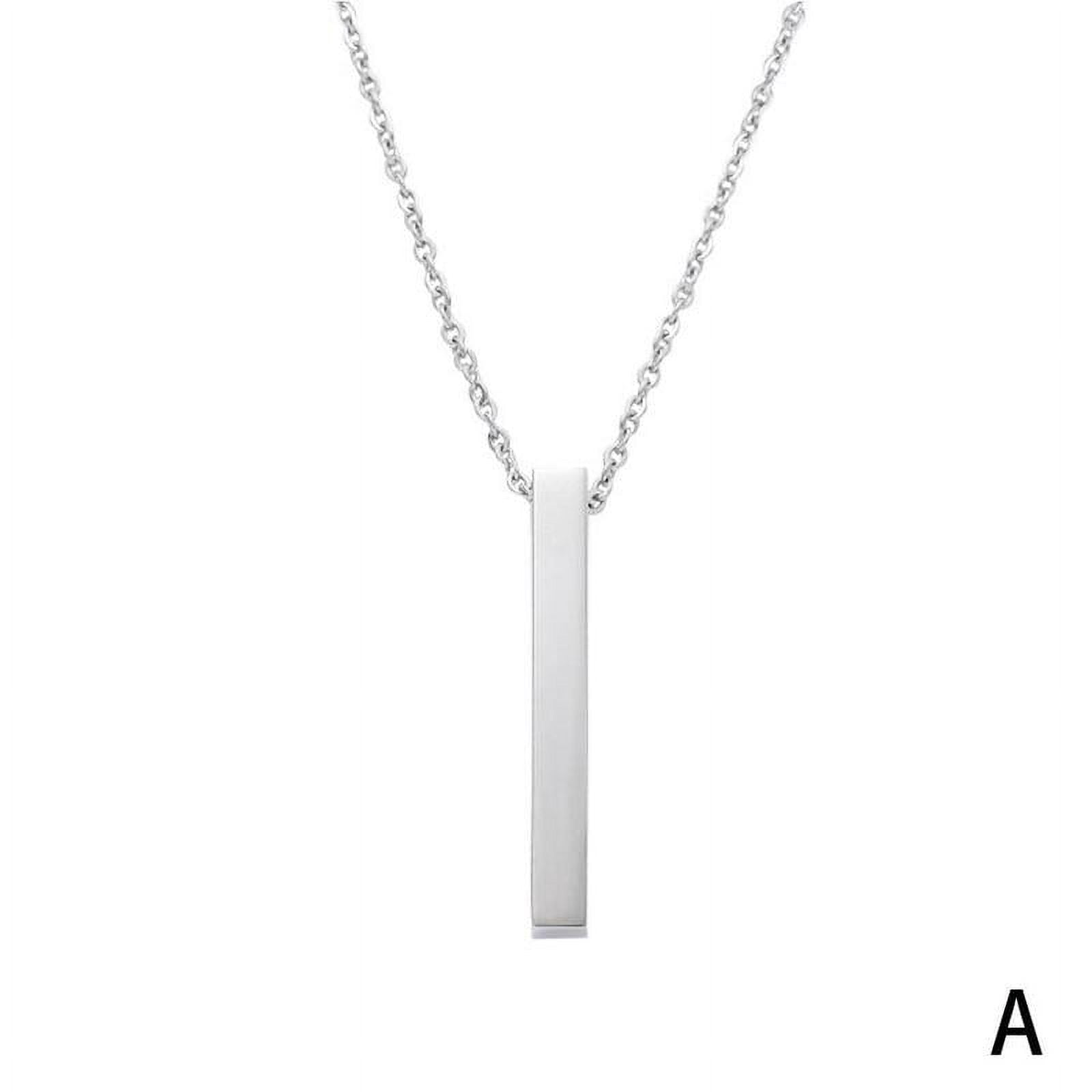 Minimalist Vertical Bar Pendant Necklace - Stainless Steel Simple Bar Necklace For Women, Multiple Lengths & Colors - View #2