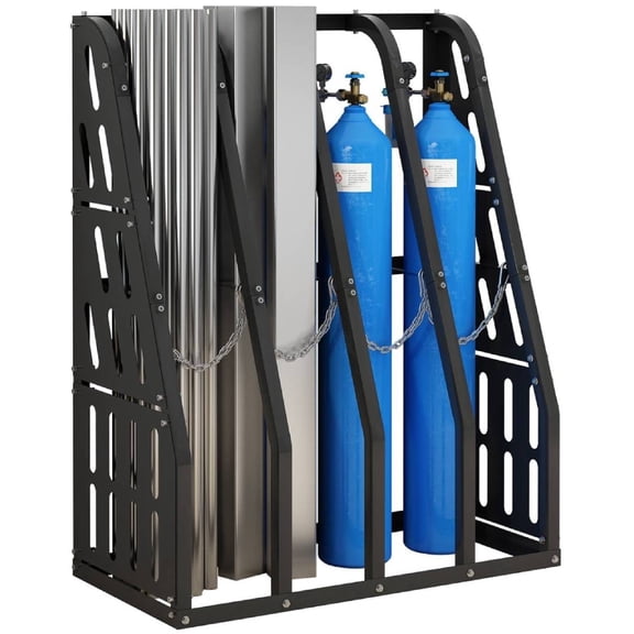 Vertical Bar Rack Standing Storage Rack with Galvanized Chains, Steel Vertical Long Parts Storage Rack, 4 Bays Lumber Storage Rack, 47"W x 24"D x 60"H, 6000 lb. Capacity