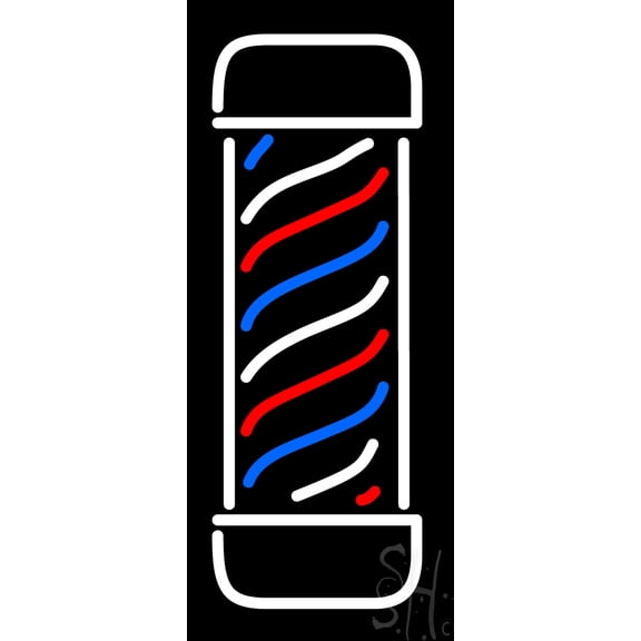Vertical Barber Pole LED Neon Sign 6 x 15 - inches, Black Square Cut Acrylic Backing, with Dimmer - Bright and Premium built indoor LED Neon Sign for Defence Force.