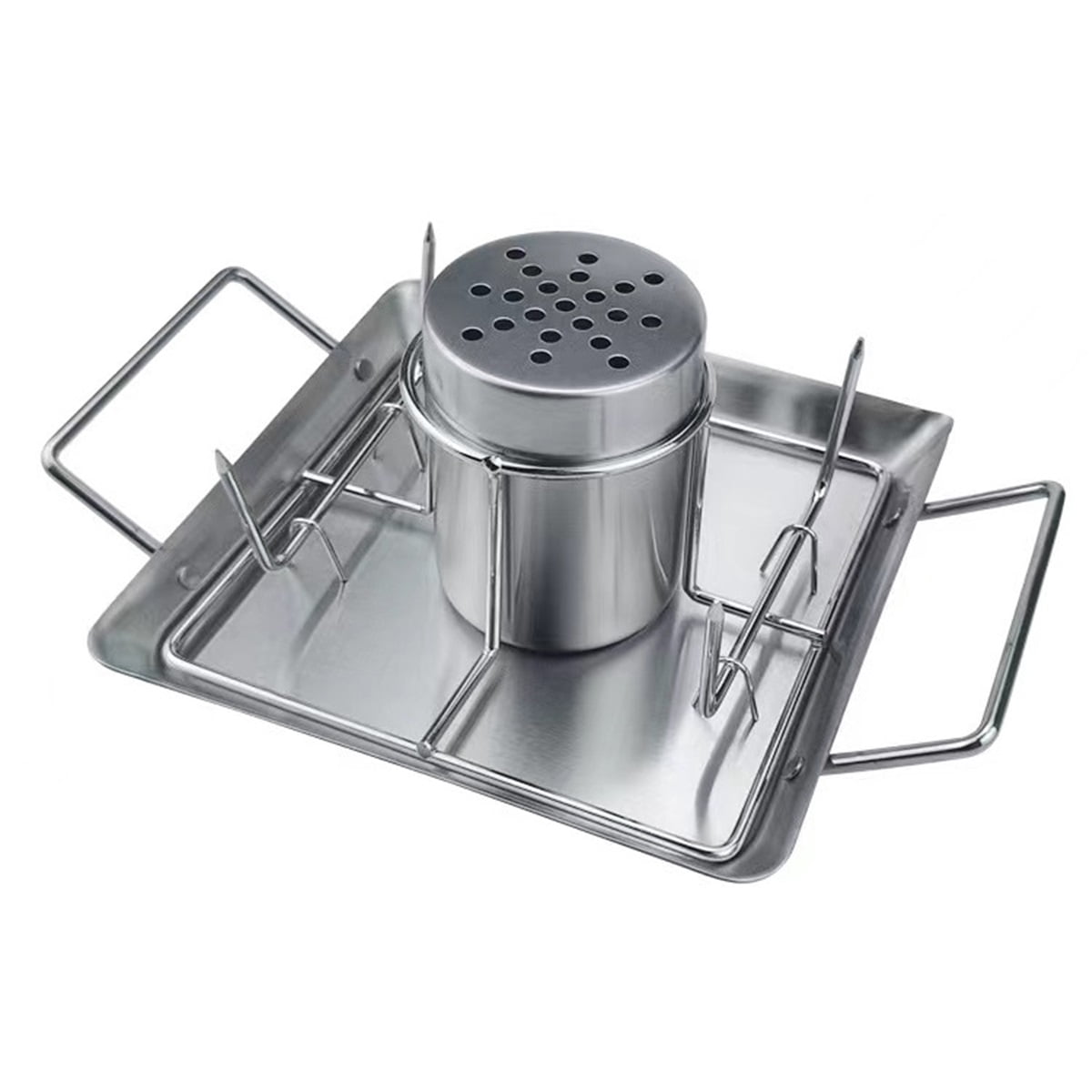 Vertical Beer Can Chicken Roaster Rack - Stainless Steel - Includes Rack, Canister, Drip Pan For Juicy and Flavorful Chicken on Grill and Oven - Dishwasher Safe