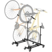 Vertical Bike Stands 2 Pack Standing Bike Rack for Garage Floor Upright Bicycle Floor Stand Indoor Bike Holder with Adjustable Height for Garage & Apartment - for Wheels Sizes up to 29