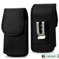 thumbnail image 1 of Vertical Black Rugged Canvas Case Pouch Holster for Sony Xperia XZ1 ,w/Metal Clip and Belt Loop. (MH02D) + MYNETDEALS Stylus, 1 of 4
