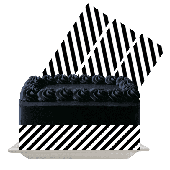 Vertical Black Stripes Edible Cake Wrap | Bold Stripe Icing Sheet | Modern & Minimal Cake Decoration