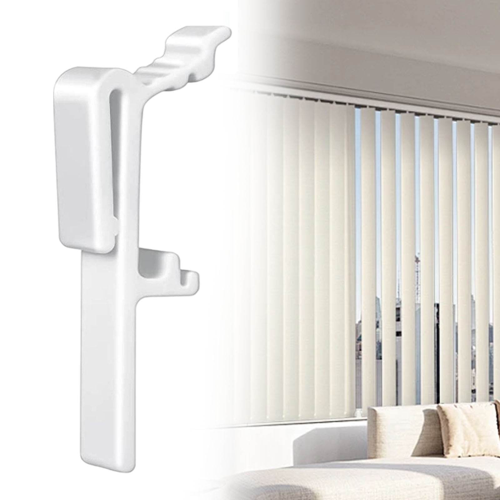 Vertical Blind Dust Cover Clips | Oimcto White Plastic Headrail