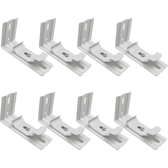 Vertical Blind L Bracket, Bracket Clips with Headrail Outside Mounting (White)
