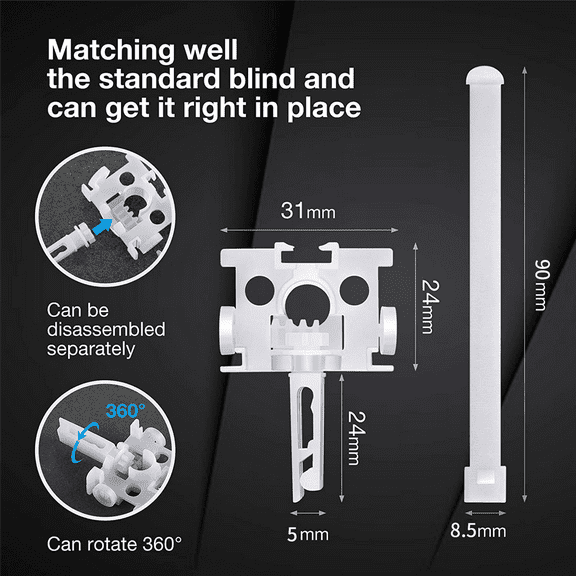 Vertical Blind Repair Carrier with Stem Vertical Blinds Repair Kit White Blinds Replacement Parts80Pcs