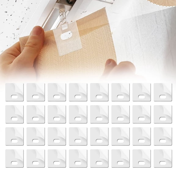 Vertical Blind Repair Tabs, 3cm PVC Replacement Clips for Vertical Blinds Slats, No Drill Adhesive Fix for Window Coverings (32 Pack)