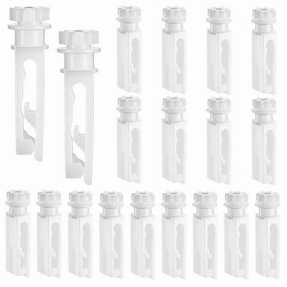 Vertical Blind Repair Tabs Replacement Parts, White Stems for Window Carrier Blinds, Curtain Accessories Set of 12, Invisible Design for Home Office, White