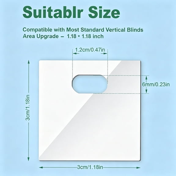 Vertical Blind Repair Tabs, Transparent Vane Fixing Stickers, 3Cm Self Adhesive, for Broken Slats, 1 Pack