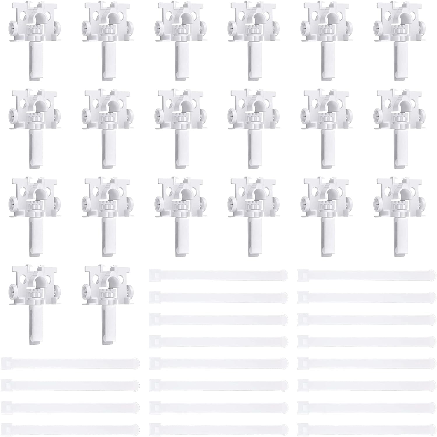 Vertical Blind Stem Replacement, 20 Sets White Plastic Blinds