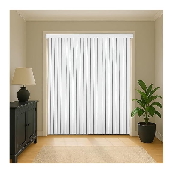 Vertical Blinds  78" Width x 84" Height, White Light-Filtering Vinyl Blinds for Sliding Glass Doors, Patio Doors & Large Windows for Home or Office