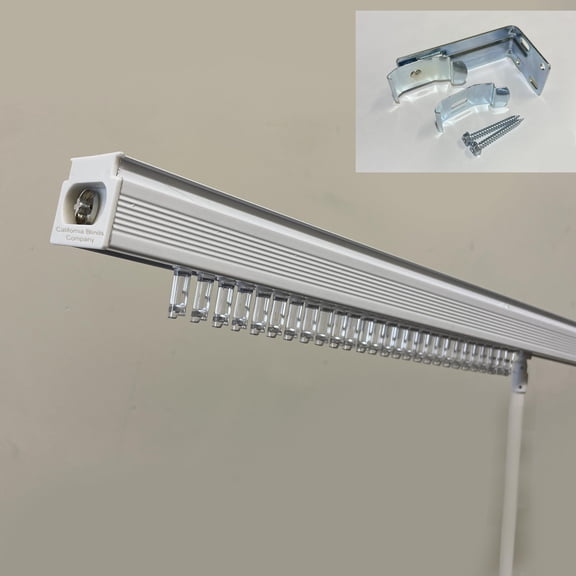 Vertical Blinds Replacement Headrail Track Custom Made to Your Size, One Way Control (Left or Right) - Complete with Brackets and Hardware - (84.5 Inches)