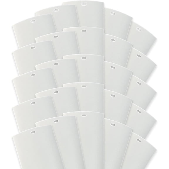 Vertical Blinds Replacement Slats, 3.5"W x 82.5"H, 25 Pack | Vertical Blinds Replacement Slats, White Heavy Duty PVC Vinyl Smooth Curved Slats, 3.5" Width x 82.5" Length, 25 Pack