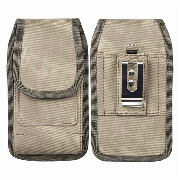 Vertical Brown Rugged Extra Pocket Case is Compatible with OnePlus Nord N30, n300, N200, N100 with any cover on