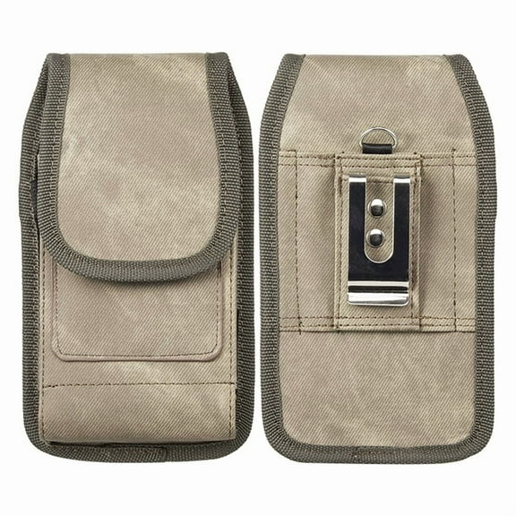 Vertical Brown Rugged Extra Pocket Case is compatible with Samsung Galaxy A26 and A36, A06