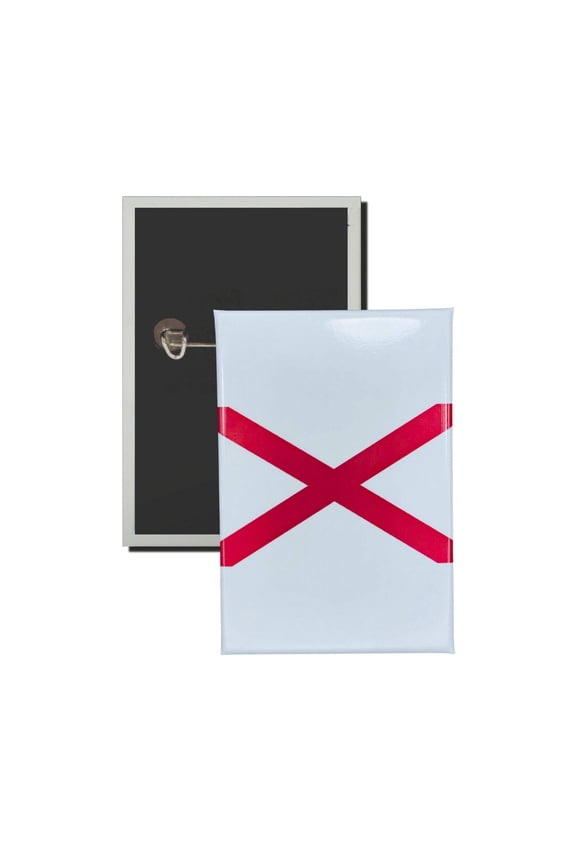Vertical Button - State Flag Alabama - USA | Wearable Lapel Pin, Travel Souvenir, Collectible Display Piece